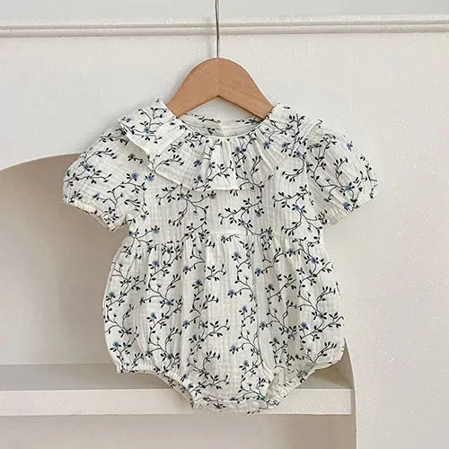 "Dani" Baby's Floral Print Bubble Romper