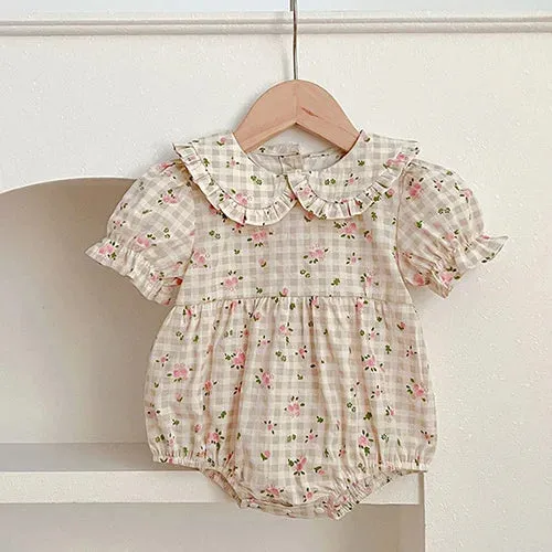 "Dani" Baby's Floral Print Bubble Romper