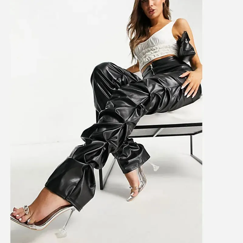 Retro Chic Loose Ruched Trousers