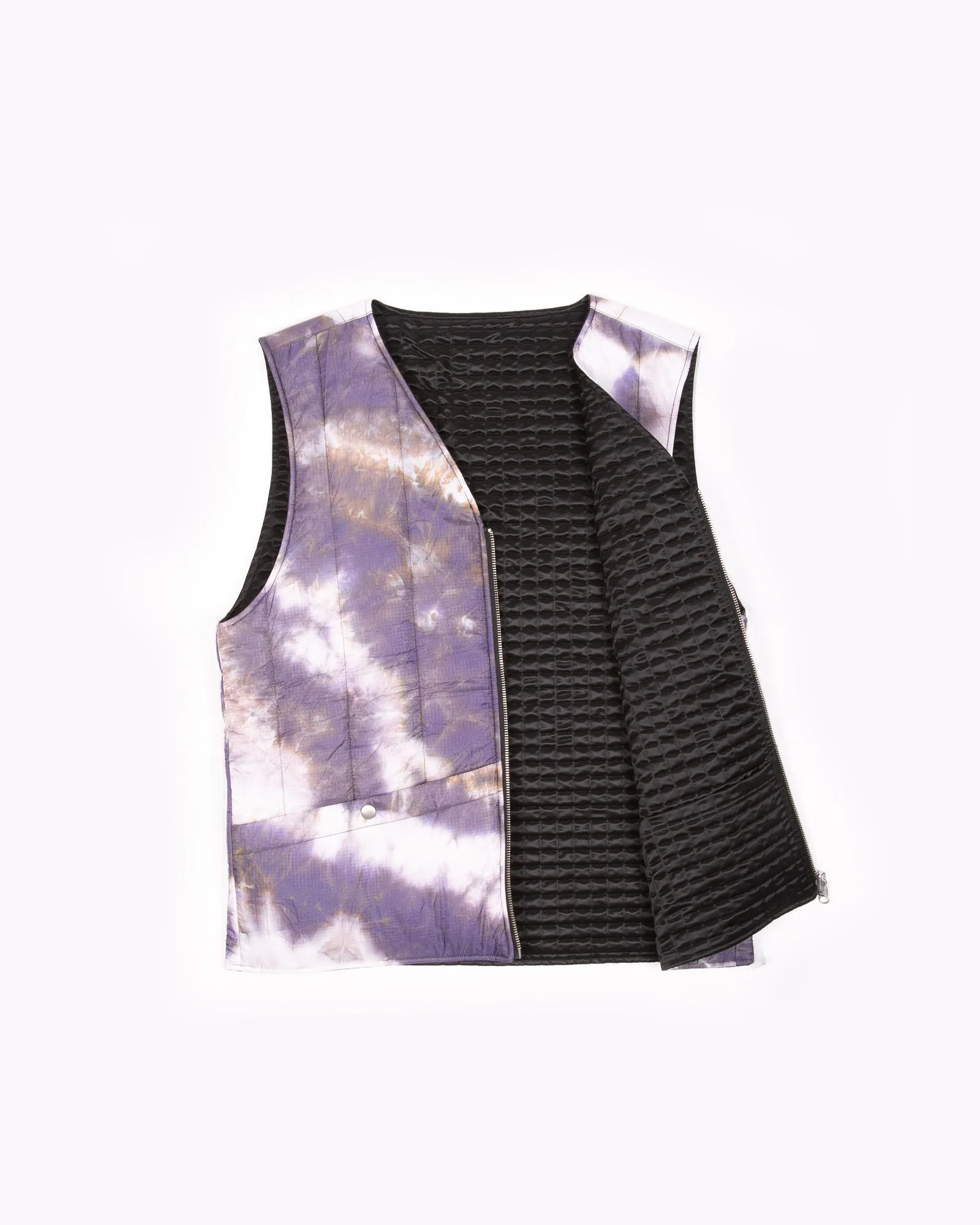 Reversible Insulated Vest - Black/Purple Ash Dyed