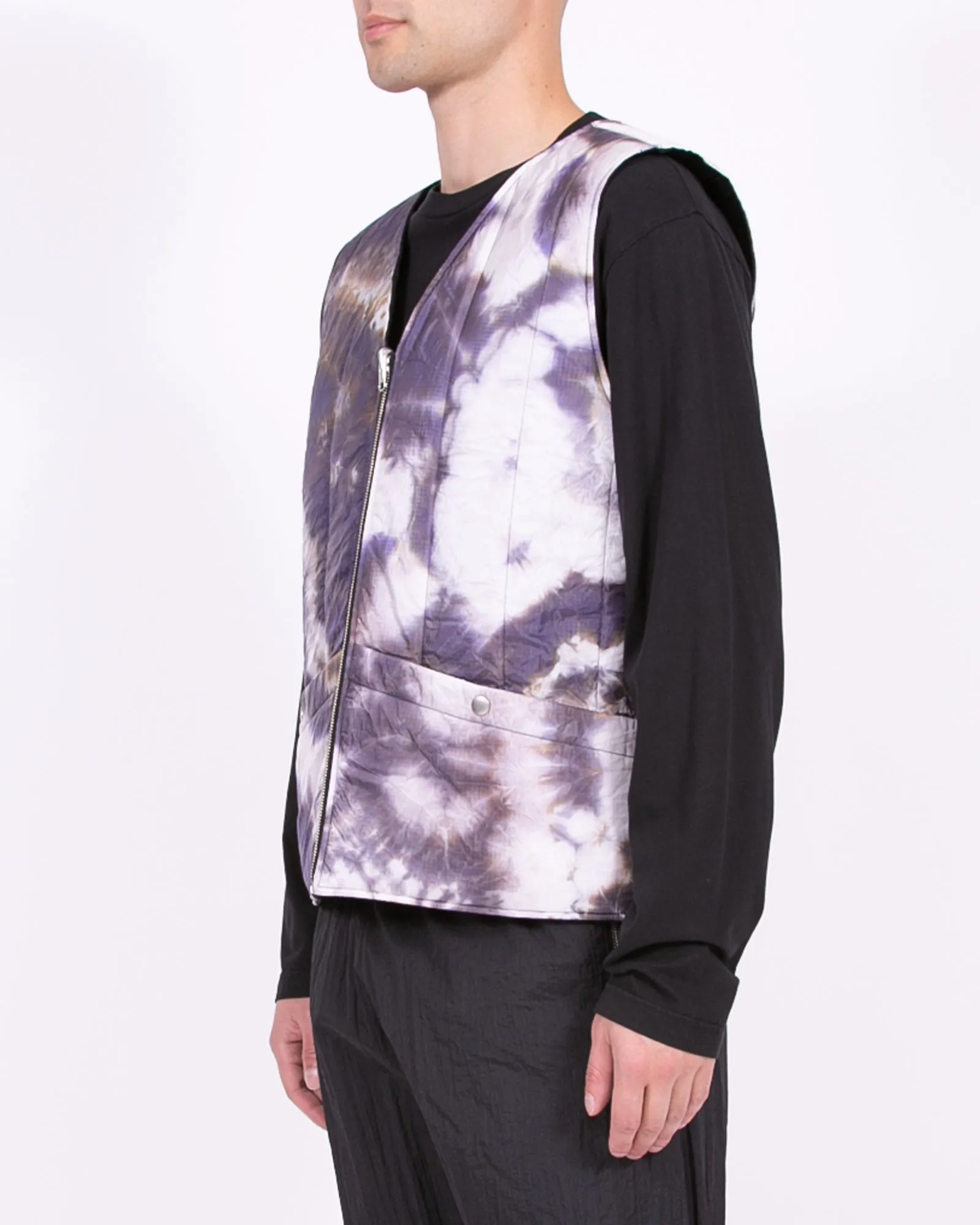 Reversible Insulated Vest - Black/Purple Ash Dyed