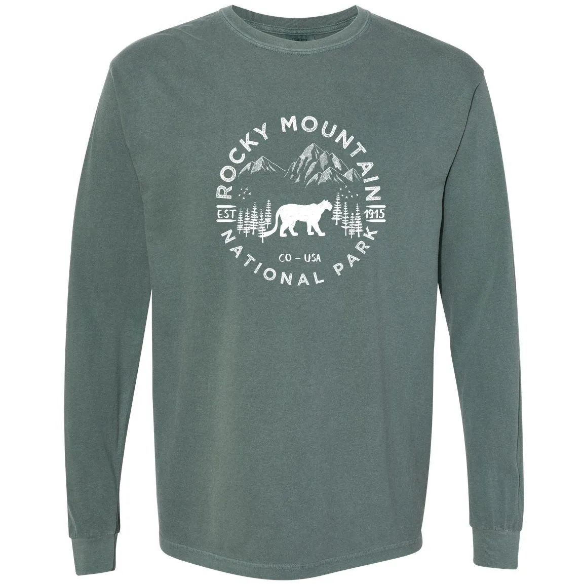 Rocky Mountain National Park Comfort Colors Long Sleeve T Shirt