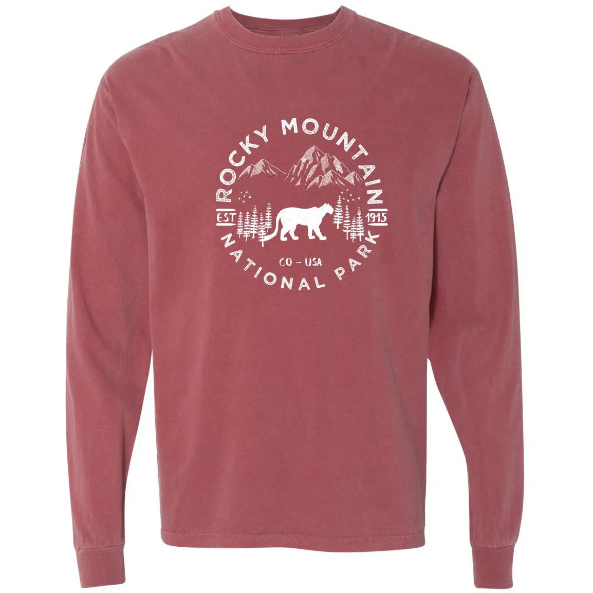 Rocky Mountain National Park Comfort Colors Long Sleeve T Shirt