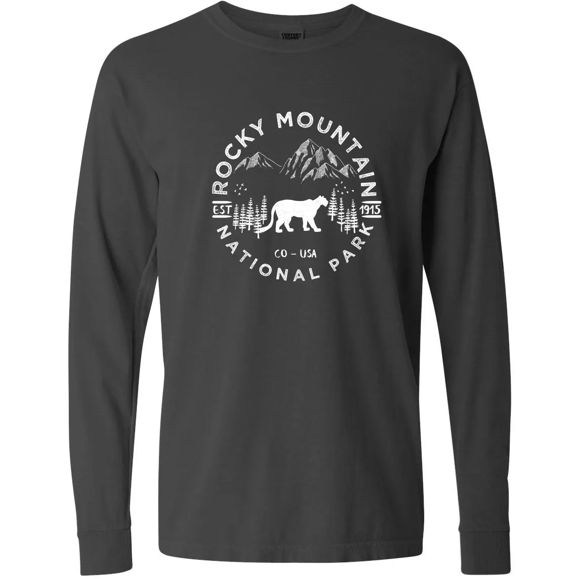 Rocky Mountain National Park Comfort Colors Long Sleeve T Shirt