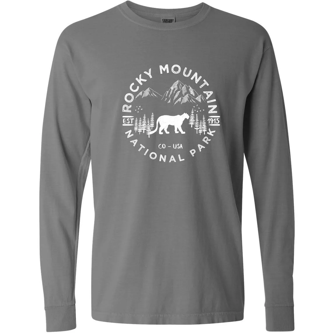 Rocky Mountain National Park Comfort Colors Long Sleeve T Shirt