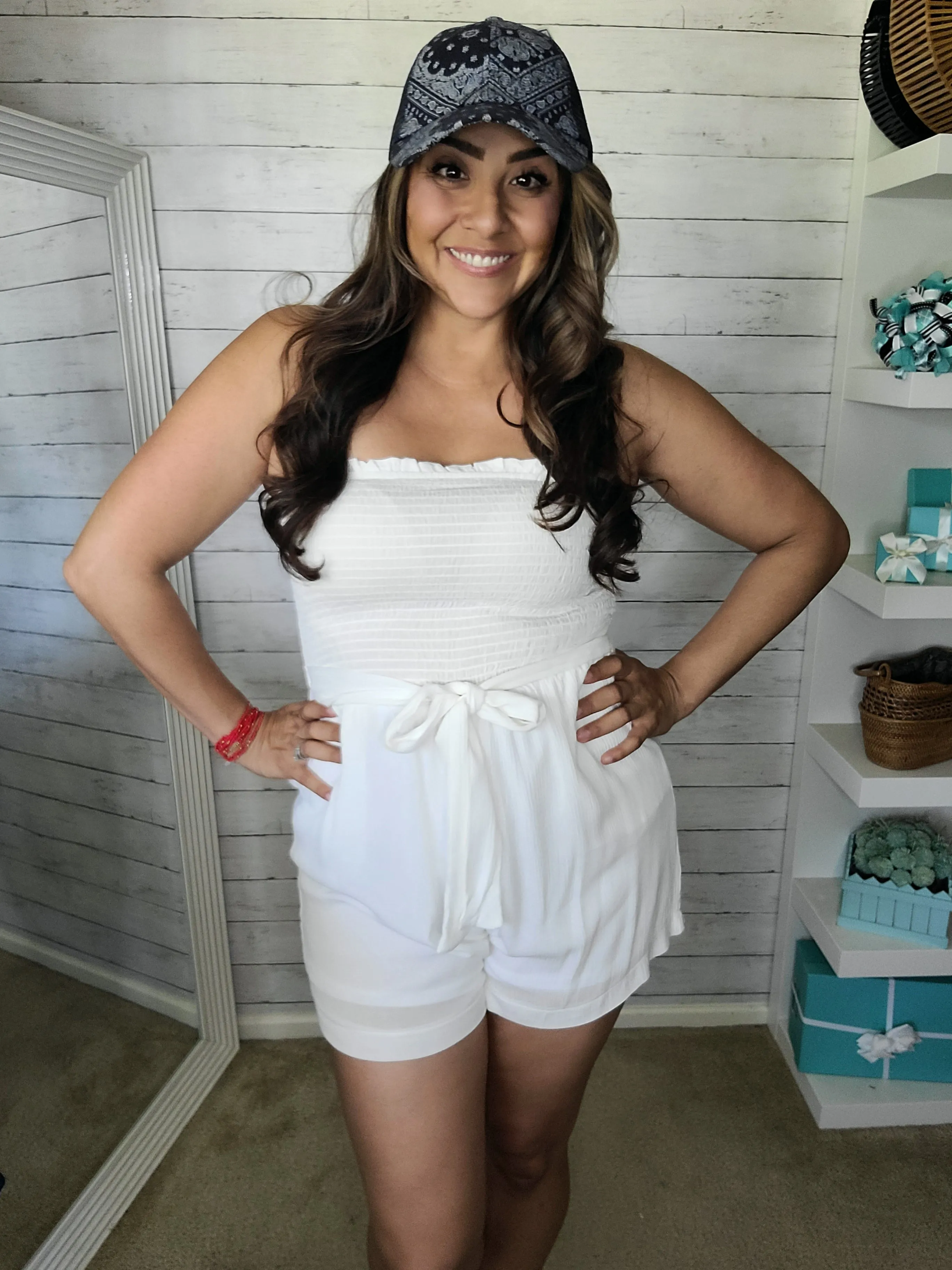 Smocked Tube White Romper