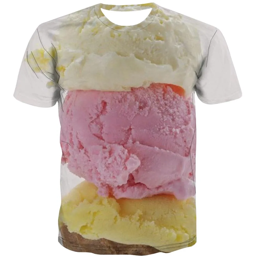 Sweet T shirts Men Gourmet T-shirts Graphic Icecream Tshirt Printed Colourful T-shirts 3d