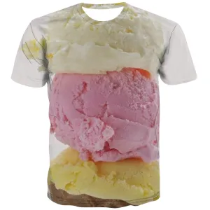 Sweet T shirts Men Gourmet T-shirts Graphic Icecream Tshirt Printed Colourful T-shirts 3d