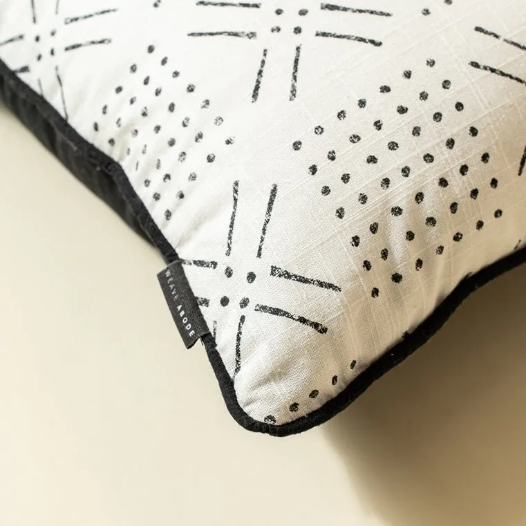 Tribal Boho Printed Cushion Cover - B/W 45 X 45 Cm