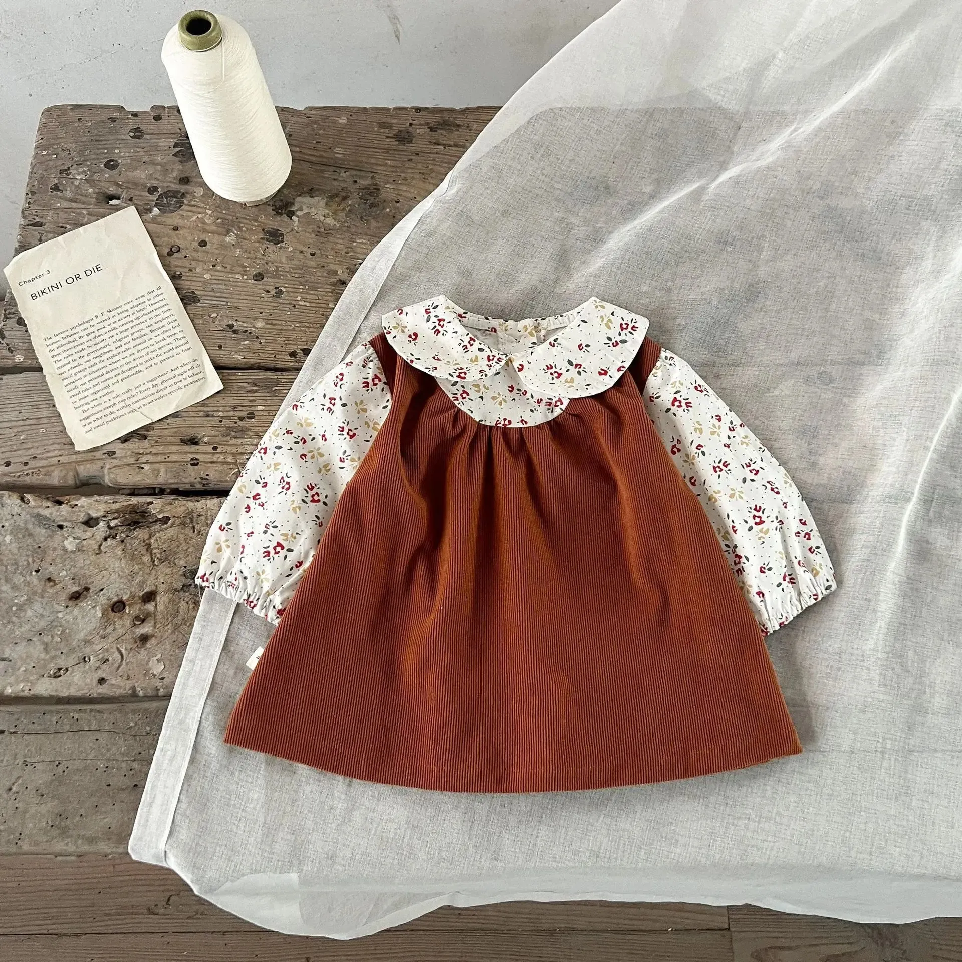 'Vintage Charm' Floral Collar Onesie & Dress