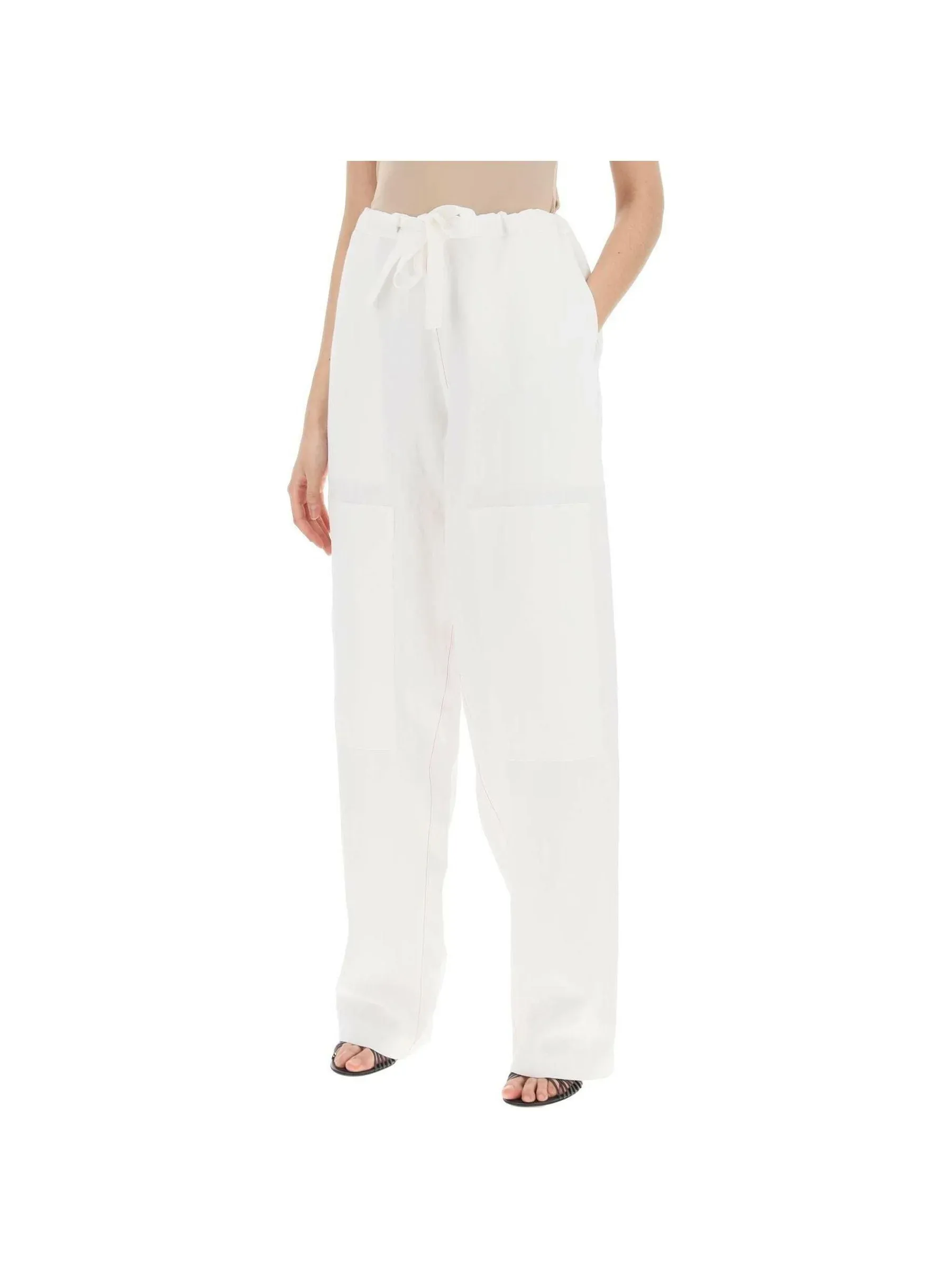 Wide-Leg Linen Trousers