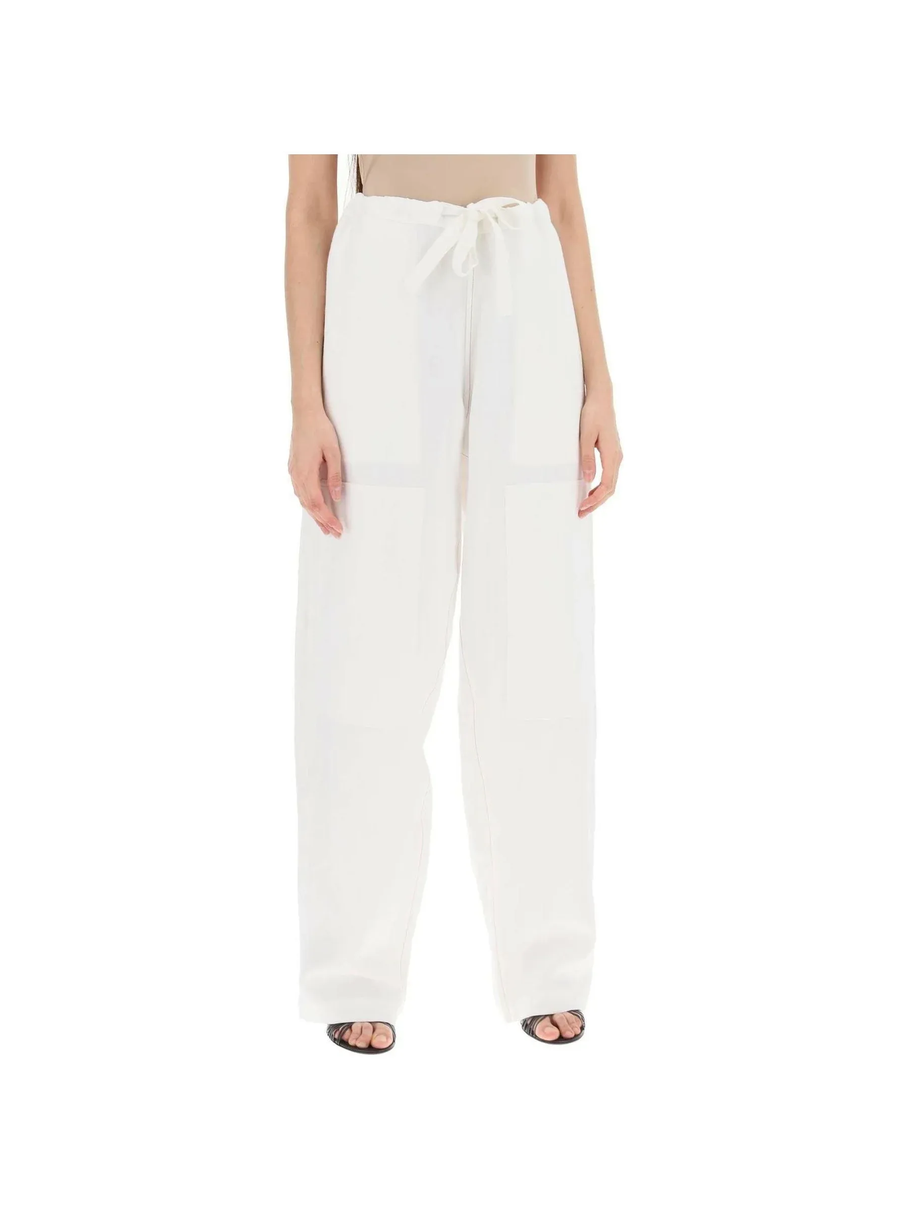 Wide-Leg Linen Trousers