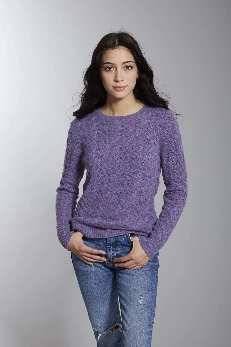 Women's Deep-Textured Cableknit Cashmere Sweater