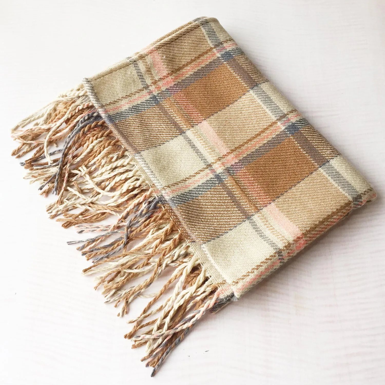 Women's Long Plaid Blanket Chunky Oversized Winter Fall Warm Scarf